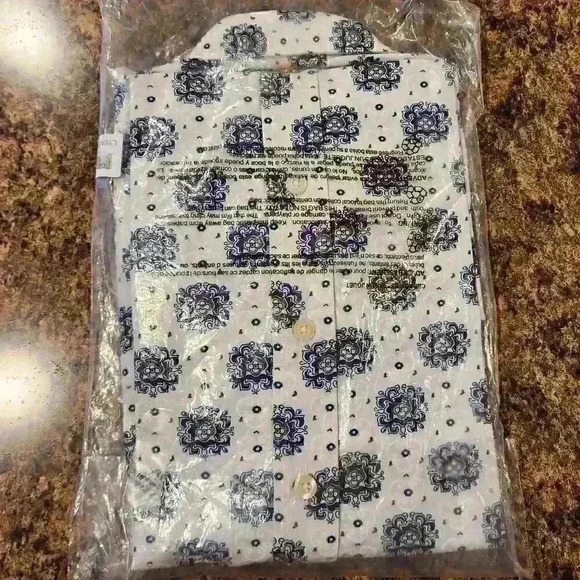 NEW NWT Kennington Men's Long Sleeve Slim Fit Shirt Badge/Steel Sz M MSRP = $70 - Picture 5 of 7